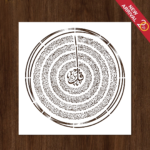 4 Qul Thuluth style Islamic calligraphy reusable PVC plastic stencil lying flat.