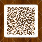 Close-up view of organic petal cutouts on Abstract Floral Art Flexible Stencil