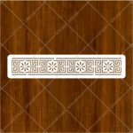 Close-up view of intricate floral and geometric details on Botanic Greek Key Border Flexible Stencil