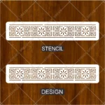 Botanic Greek Key Border Flexible Stencil applied along a dining room wall crown