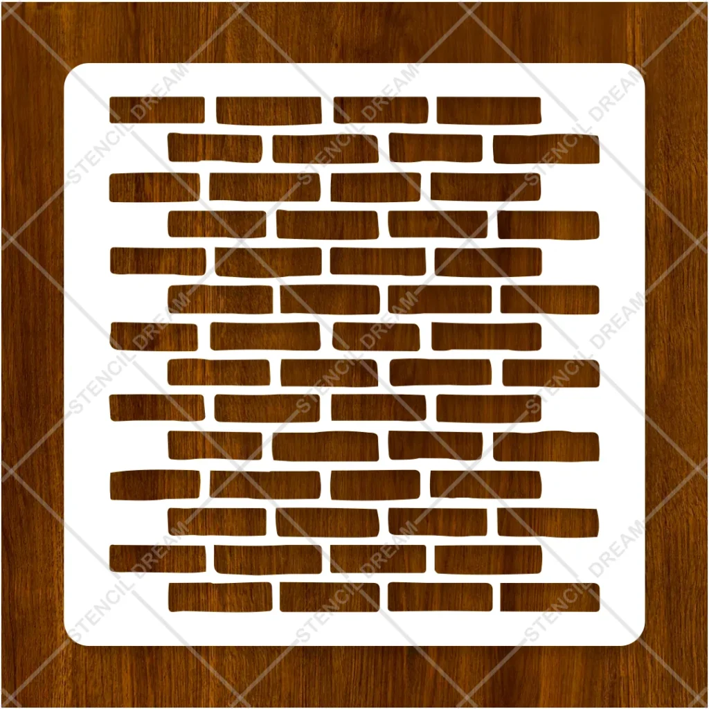 Close-up view of mortar lines on Brick Pattern Furniture Painting Flexible Stencil