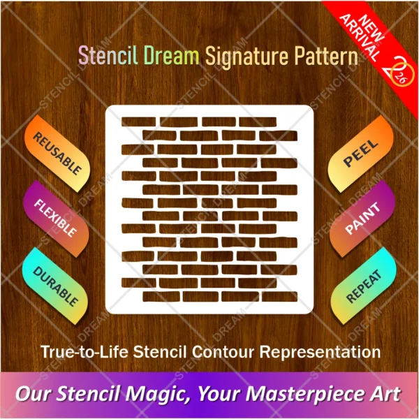 Brick Pattern Furniture Painting Flexible Stencil for painting rustic brick designs
