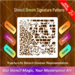 Reusable brick pattern wall stencil template on a white background.