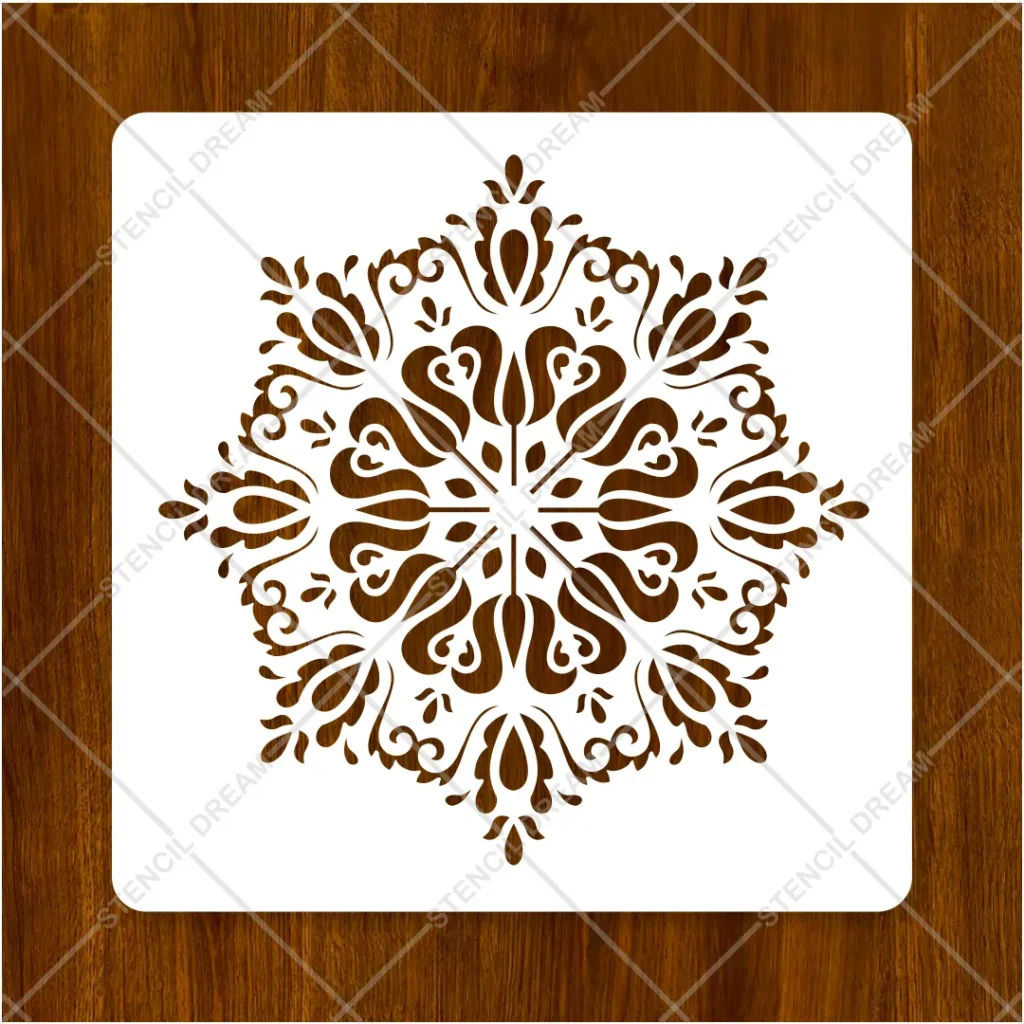 Flexible plastic Classic Round Flower Pattern Stencil for DIY home decor