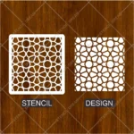 Reusable flower tile stencil template available in custom sizes for canvas and wood art.