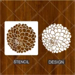 Marigold floral pattern painted using Flexible Marigold Flower Reusable Wall Stencil
