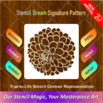 Flexible Marigold Flower Reusable Wall Stencil for painting floral art