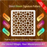 White reusable geometric floral stencil pattern