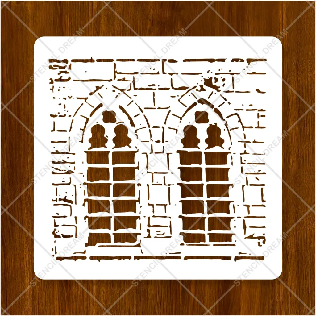 Flexible plastic brick wall window stencil for painting DIY wall decor