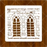 Flexible plastic brick wall window stencil for painting DIY wall decor