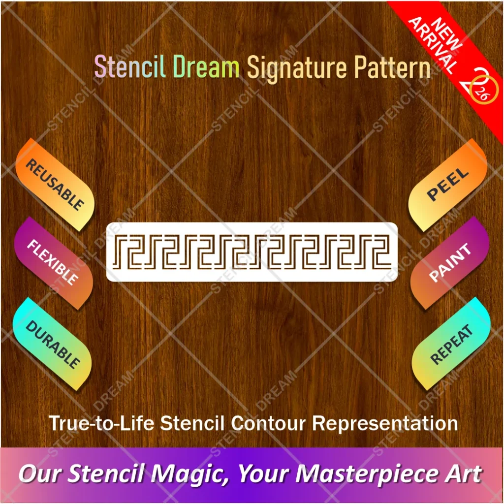 Greek Key Border Painting Flexible Stencil for applying geometric wall borders