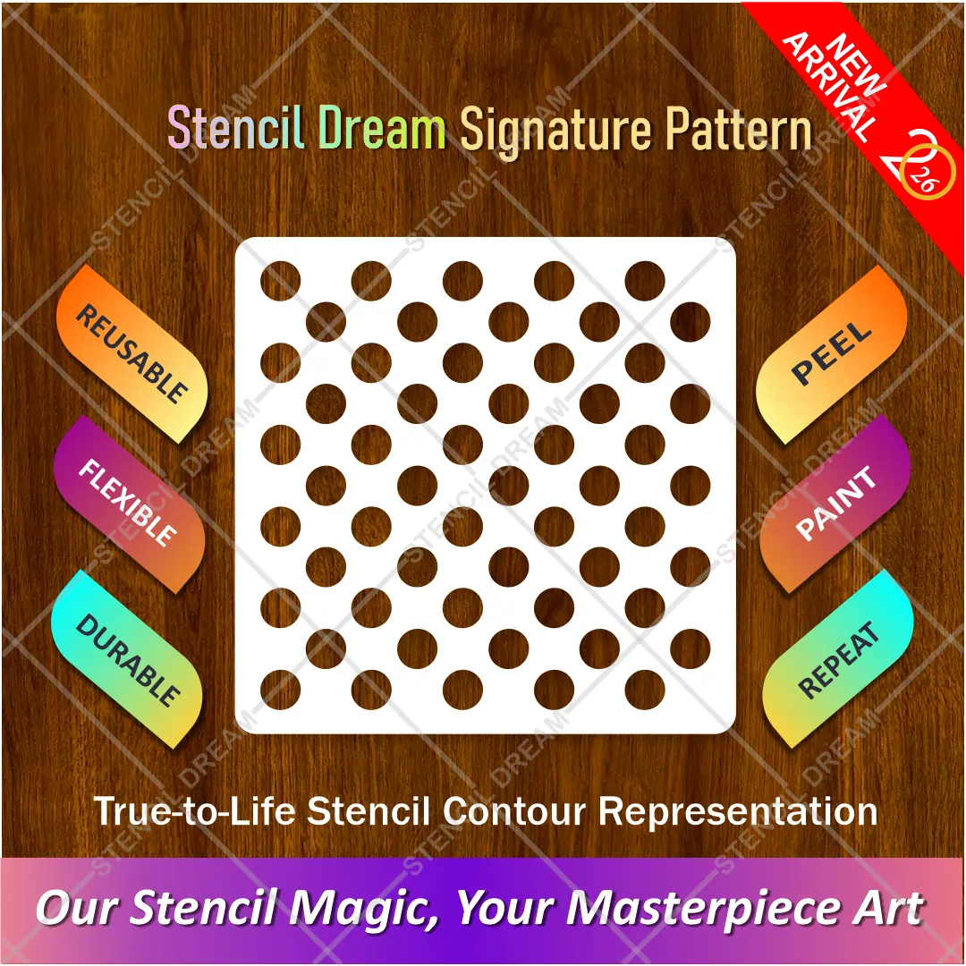 polka-dot-flexible-wall-stencil-main Polka Dot Flexible Wall Stencil for painting modern wall patterns