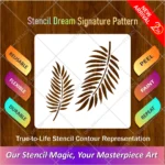 Reusable Flexible Palm Leaves Wall Stencil for painting botanical wall art