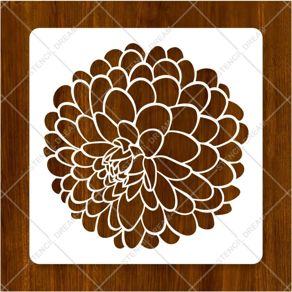 Painting wooden sign crafts with Flexible Marigold Flower Reusable Wall Stencil