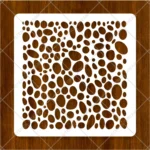 Stone Wall Pattern Painting Flexible Stencil applied on a living room feature wall