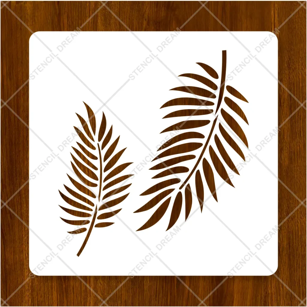 Flexible and durable plastic Reusable Flexible Palm Leaves Wall Stencil for crafts