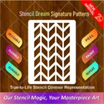 Chevron Luxe Pattern Flexible Stencil for painting modern geometric feature walls