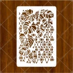 Close-up view of precise split-leaf details on Modern Monstera Pattern Flexible Stencil