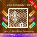 Damask Moroccan Tile Flexible Stencil for painting repeating Moroccan wall patterns