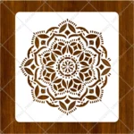 Close-up view of symmetrical vector details on Geometric Mandala Flower Flexible Stencil